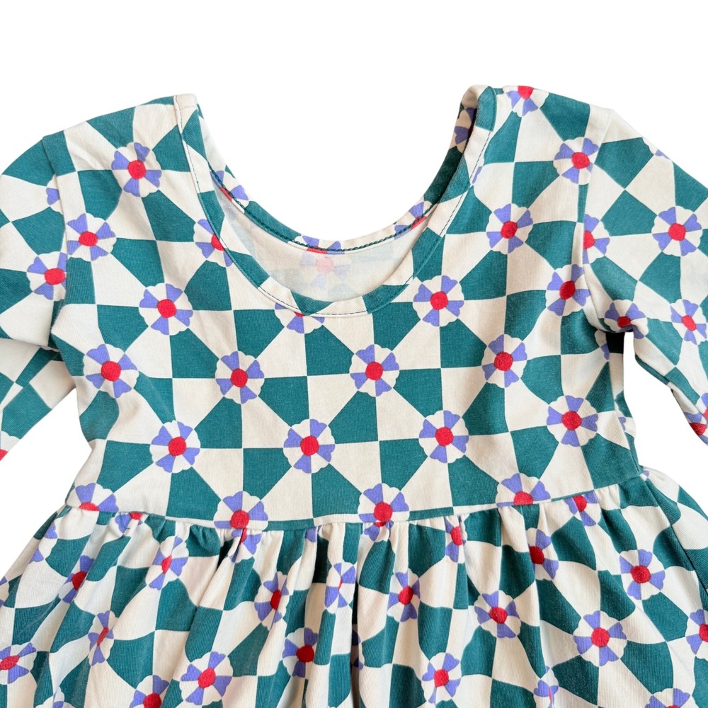 Hanna Andersson Kids Size 4‎ Long Sleeve Geometric Print Pockets NWOT